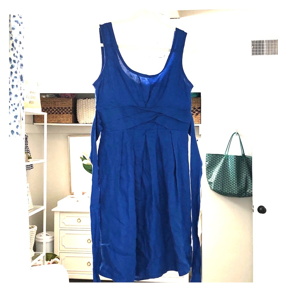 Cobalt blue linen dress from Positano